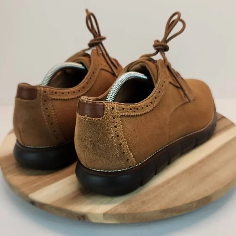 Johnston & Murphy 20-2830 Mens Holden Oxfords Shoes Sheepskin Suede 10.5 M